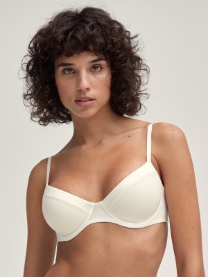 Biancheria Intima Donna Calida Cate T-shirt Bra Alabaster Crème | 5913-UZMTC
