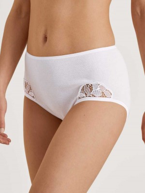 Biancheria Intima Donna Calida Cotton Desire Midi Brief Weiss | 1639-BYQEI