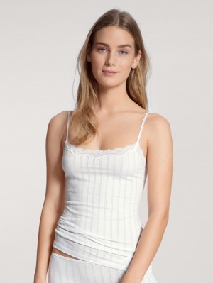 Biancheria Intima Donna Calida Etude Toujours Spaghetti Top Weiss | 6140-GQEUZ