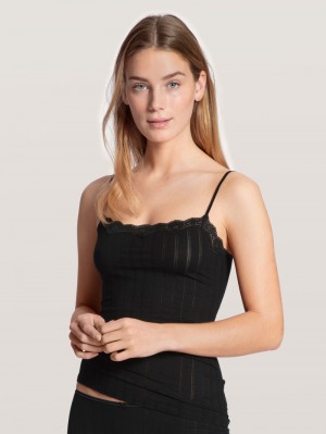 Biancheria Intima Donna Calida Etude Toujours Spaghetti Top Schwarz | 4129-QTEPS