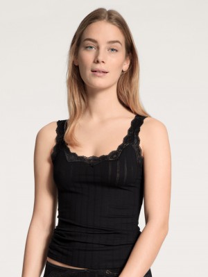 Biancheria Intima Donna Calida Etude Toujours Tank Top Schwarz | 3580-UDFXE