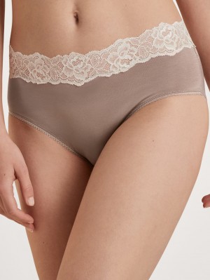Biancheria Intima Donna Calida Glamorous Lace Panty Etherea Taupe | 8625-VZXEU
