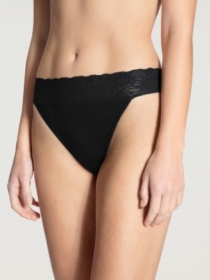Biancheria Intima Donna Calida Iconics Tanga Schwarz | 7498-VUGHX
