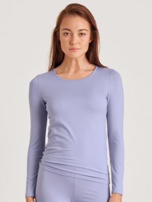 Biancheria Intima Donna Calida Natural Comfort Shirt Long Sleeve Lavanda | 8432-DYPWG