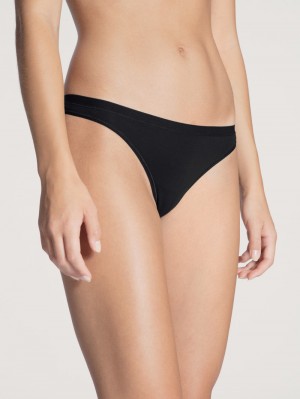 Biancheria Intima Donna Calida Natural Comfort String Schwarz | 1038-EAXKO