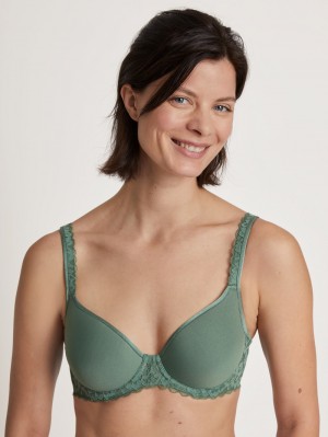 Biancheria Intima Donna Calida Natural Comfort Lace Spacer Bra Verdi | 8539-RJQXI