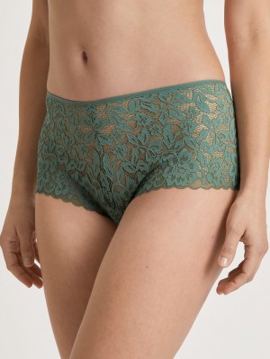 Biancheria Intima Donna Calida Natural Comfort Lace Shorty Regular Cut Verdi | 6750-NVXSU