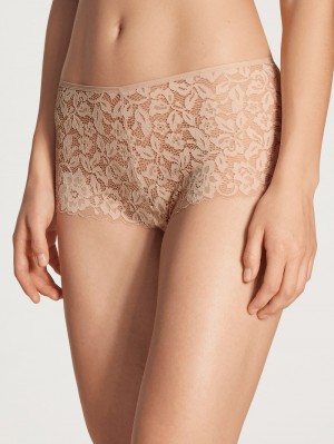 Biancheria Intima Donna Calida Natural Comfort Lace Shorty Regular Cut Rosa | 1527-KGQNU