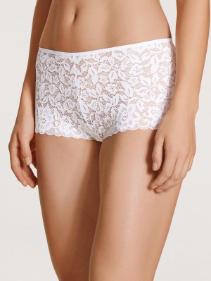 Biancheria Intima Donna Calida Natural Comfort Lace Shorty Regular Cut Weiss | 1934-UQXYO