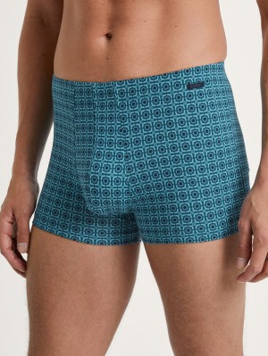 Biancheria Intima Uomo Calida Grafic Cotton Boxer Brief Blu | 5142-QUXZS