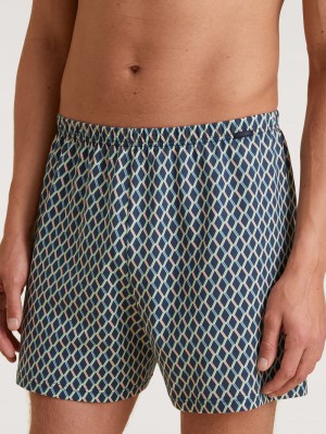 Biancheria Intima Uomo Calida Prints Boxer Shorts Blu | 1942-CGRFS