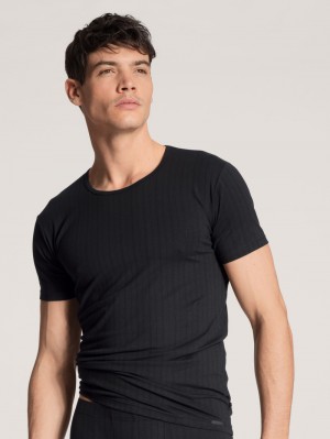Biancheria Intima Uomo Calida Pure & Style T-shirt Schwarz | 6491-WHOSE