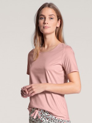 Loungewear Donna Calida Favourites Dreams Shirt Short Sleeve Rosa | 0635-UGACW