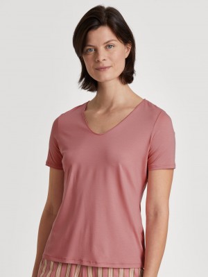 Loungewear Donna Calida Special Shirt Short Sleeve Rosa | 8625-QZELN
