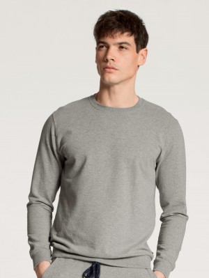 Loungewear Uomo Calida Remix Basic Lounge Sweatshirt Carbon Melé | 7341-CHPRJ