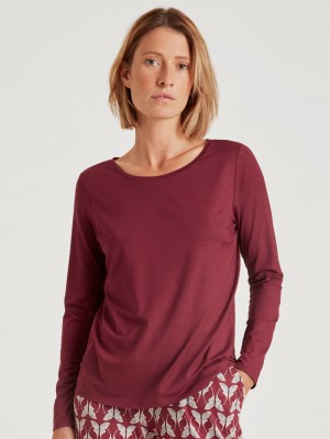 Pigiami Donna Calida Favourites Butterfly Shirt Long Sleeve Rosse | 7810-CYZXH