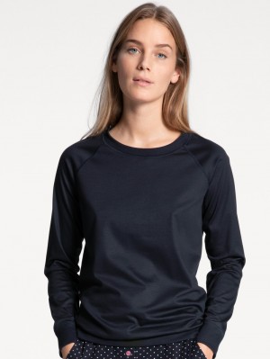 Pigiami Donna Calida Favourites Dreams Shirt Long Sleeve Corallo Blu | 5039-VWKQA