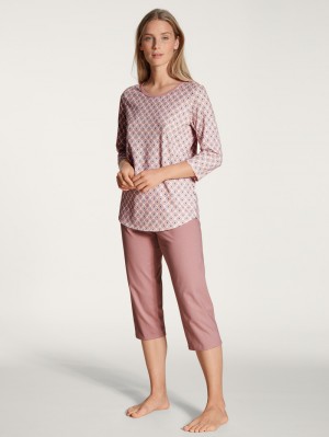 Pigiami Donna Calida Lovely Nights 3/4 Pyjama Rosa | 7098-GVKRW