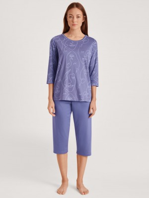 Pigiami Donna Calida Night Lovers 3/4 Pyjama Viola | 1764-XJLVS