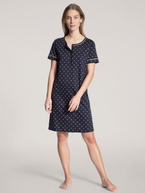 Pigiami Donna Calida Night Lovers Sleepshirt, Length 95cm Corallo Blu | 0879-DQXWZ