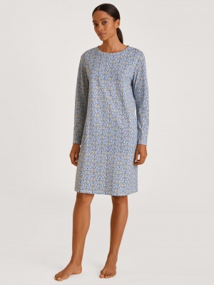 Pigiami Donna Calida Ornament Nights Nightdress Blu | 7213-EQSZR