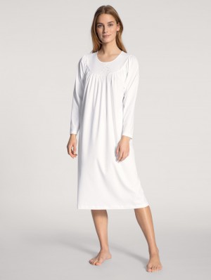 Pigiami Donna Calida Soft Cotton Nightdress, Length 110 Cm Bianche | 5780-BJVEM