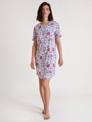 Pigiami Donna Calida Spring Flower Dreams Sleepshirt, Length 95cm Rosse | 1390-WOLFD