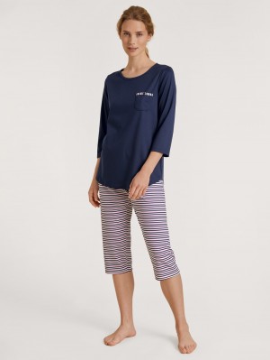 Pigiami Donna Calida Sweet Dreams 3/4 Pyjama Blu Scuro | 2531-LCTFQ