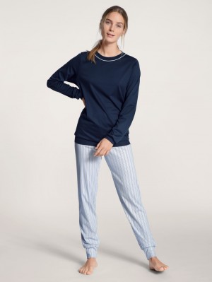 Pigiami Donna Calida Sweet Dreams Pyjama Blu | 5297-ORSWA