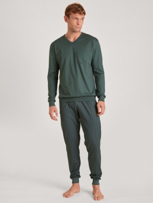 Pigiami Uomo Calida Relax Imprint 4 Pyjama With Cuff Corallo | 4823-JUVWB