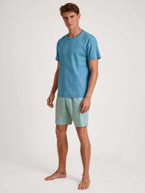 Pigiami Uomo Calida Relax Streamline 3 Short Pyjama Blu | 1439-JDRCO
