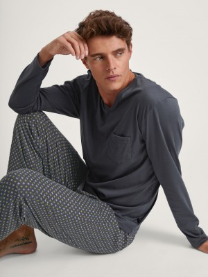 Pigiami Uomo Calida Relax Swiss Edition Pyjama Anthrazit | 4597-FGOJN
