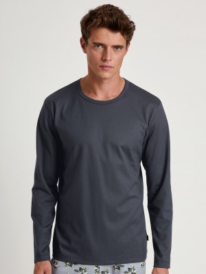 Pigiami Uomo Calida Rmx Sleep Leisure Shirt Long Sleeve Anthrazit | 2461-NSZYC