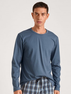 Pigiami Uomo Calida Rmx Sleep Leisure Shirt Long Sleeve Indaco | 9351-URKGX