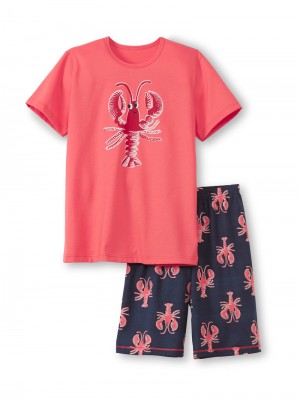 Pyjama Bambino Calida Kids Lobster Short Pyjama Corallo Corallo | 7143-NACBQ