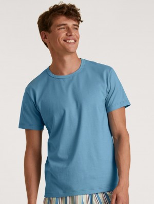 Summer Outfits Uomo Calida Rmx Sleep Weekend T-shirt Blu | 2083-BLYCE